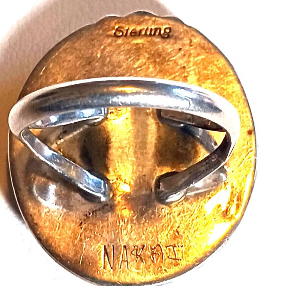 Native American Navajo Nikai signed Abalone Paua doublet ring sz6   (1354) - Picture 3 of 4